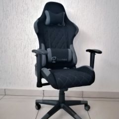 Кресло геймерское Barneo K-51 (черная ткань серые вставки) в Миассе - miass.mebel24.online | фото