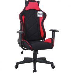 Кресло компьютерное BRABIX GT Racer GM-101 + подушка (ткань) черное/красное (531820) в Миассе - miass.mebel24.online | фото 1