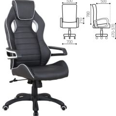 Кресло компьютерное BRABIX "Techno Pro GM-003" (черное/серое, вставки серые) 531814 в Миассе - miass.mebel24.online | фото 2