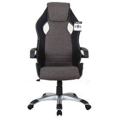 Кресло компьютерное BRABIX Techno GM-002 (ткань) черное/серое, вставки белые (531815) в Миассе - miass.mebel24.online | фото 3