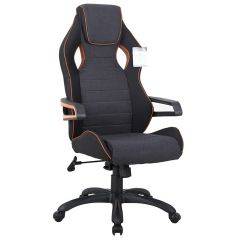 Кресло компьютерное BRABIX Techno Pro GM-003 (ткань черное/серое, вставки оранжевые) 531813 в Миассе - miass.mebel24.online | фото 1