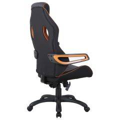 Кресло компьютерное BRABIX Techno Pro GM-003 (ткань черное/серое, вставки оранжевые) 531813 в Миассе - miass.mebel24.online | фото 6