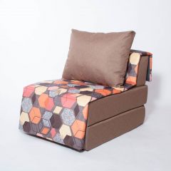 Кресло-кровать бескаркасное Харви (коричневый-геометрия браун) в Миассе - miass.mebel24.online | фото
