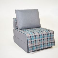 Кресло-кровать бескаркасное Харви (серый-квадро азур) в Миассе - miass.mebel24.online | фото