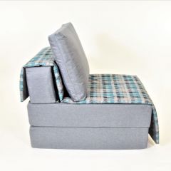 Кресло-кровать бескаркасное Харви (серый-квадро азур) в Миассе - miass.mebel24.online | фото 3