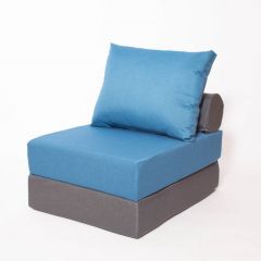 Кресло-кровать-пуф бескаркасное Прайм (синий-графит (Ф)) в Миассе - miass.mebel24.online | фото