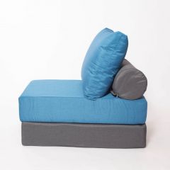 Кресло-кровать-пуф бескаркасное Прайм (синий-графит (Ф)) в Миассе - miass.mebel24.online | фото 2