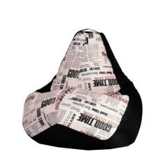Кресло-мешок XL Газета-Black в Миассе - miass.mebel24.online | фото