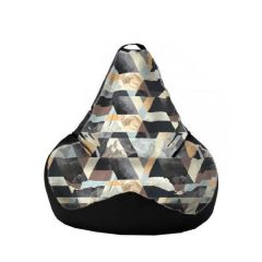 Кресло-мешок XL Snow Brown-Black в Миассе - miass.mebel24.online | фото