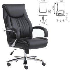 Кресло офисное BRABIX "Advance EX-575" (хром/экокожа/черное) 531825 в Миассе - miass.mebel24.online | фото