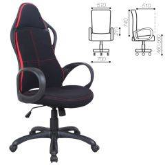 Кресло офисное BRABIX PREMIUM "Force EX-516" (ткань черное/вставки красные) 531571 в Миассе - miass.mebel24.online | фото