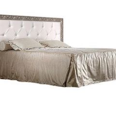 Кровать 2-х спальная(1,4 м) Тиффани штрих-лак/серебро с мягким изголовьем с подъемным механизмом (ТФКР140-2[3]) в Миассе - miass.mebel24.online | фото