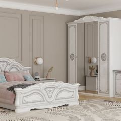 Кровать 2-х спальная 1600*2000 Грация (12.116) без основания (белый/серебро) в Миассе - miass.mebel24.online | фото 2