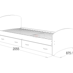 Кровать-6 одинарная с 2-мя ящиками (800*2000) в Миассе - miass.mebel24.online | фото 2