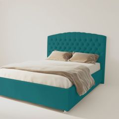 Кровать Берлин без основания 1600 (велюр бирюзовый) в Миассе - miass.mebel24.online | фото