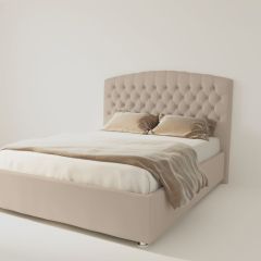 Кровать Берлин без основания 1600 (велюр светло-серый) в Миассе - miass.mebel24.online | фото
