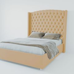 Кровать Берлин ЛЮКС с ПМ 2000 (экокожа бежевая) в Миассе - miass.mebel24.online | фото