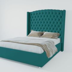 Кровать Берлин ЛЮКС с ПМ 900 (велюр бирюзовый) в Миассе - miass.mebel24.online | фото 3