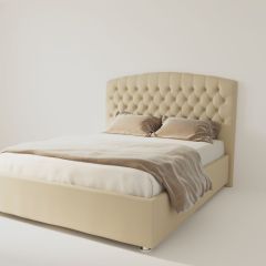 Кровать Берлин с ПМ 1400 (экокожа бежевая) в Миассе - miass.mebel24.online | фото 3