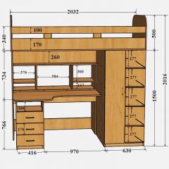 Кровать-чердак Аракс в Миассе - miass.mebel24.online | фото 4