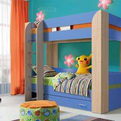 Кровать детская 2-х ярусная Юниор-6 с ящиком ЛДСП (800*1900) в Миассе - miass.mebel24.online | фото