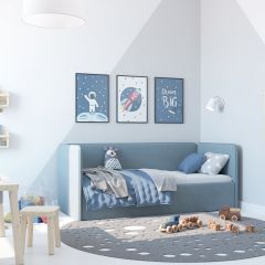 Кровать-диван Leonardo 180*80 (Голубой) + боковина в Миассе - miass.mebel24.online | фото 5