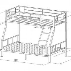 Кровать двухъярусная "Гранада-1 140" Серый в Миассе - miass.mebel24.online | фото 2