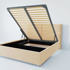 Кровать Корсика с ПМ 1200 (экокожа бежевая) в Миассе - miass.mebel24.online | фото