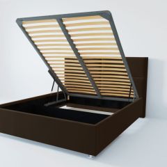 Кровать Корсика с ПМ 1200 (экокожа коричневая) в Миассе - miass.mebel24.online | фото
