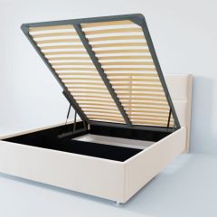 Кровать Корсика с ПМ 1400 (экокожа белая) в Миассе - miass.mebel24.online | фото