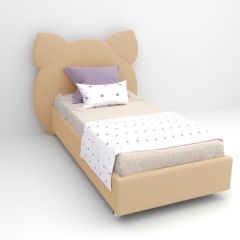 Кровать Котя с ортопедическим основанием 800 (экокожа бежевый) в Миассе - miass.mebel24.online | фото