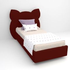 Кровать Котя с ортопедическим основанием 800 (велюр бордо) в Миассе - miass.mebel24.online | фото