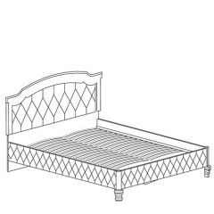 Кровать с обивкой №488 Марлен (1600) Кремовый белый в Миассе - miass.mebel24.online | фото 2