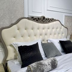 Кровать Мокко 1800 с мягким изголовьем + основание (серый камень) в Миассе - miass.mebel24.online | фото 2