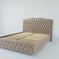 Кровать Нягань с ортопедическим основанием 1800 (велюр светло-серый) в Миассе - miass.mebel24.online | фото 2