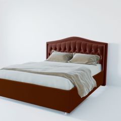 Кровать Нягань с ПМ 1200 (велюр бордо) в Миассе - miass.mebel24.online | фото 2
