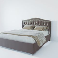 Кровать Нягань с ПМ 1200 (велюр темно-серый) в Миассе - miass.mebel24.online | фото 2