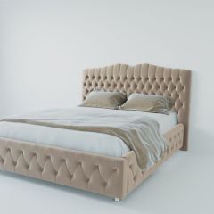 Кровать Нягань с ПМ 1400 (велюр светло-серый) в Миассе - miass.mebel24.online | фото