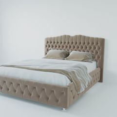 Кровать Нягань с ПМ 1600 (велюр серый) в Миассе - miass.mebel24.online | фото