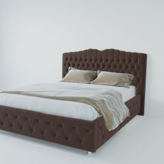 Кровать Нягань с ПМ 1800 (экокожа коричневая) в Миассе - miass.mebel24.online | фото 2