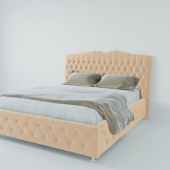 Кровать Нягань с ПМ 2000 (экокожа бежевая) в Миассе - miass.mebel24.online | фото 2