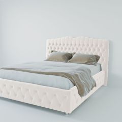 Кровать Нягань с ПМ 2000 (экокожа белая) в Миассе - miass.mebel24.online | фото 2