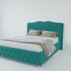 Кровать Нягань с ПМ 800 (велюр бирюзовый) в Миассе - miass.mebel24.online | фото 2