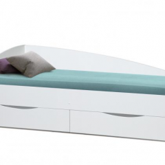 Кровать одинарная "Фея - 3" асимметричная 2000х900 (белая) в Миассе - miass.mebel24.online | фото