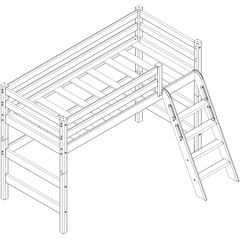 Кровать полувысокая с наклонной лестницей Соня (Вариант 6) в Миассе - miass.mebel24.online | фото 3