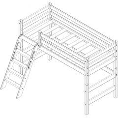 Кровать полувысокая с наклонной лестницей Соня (Вариант 6) в Миассе - miass.mebel24.online | фото 4