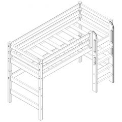 Кровать полувысокая с прямой лестницей Соня (Вариант 5) в Миассе - miass.mebel24.online | фото 3