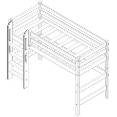 Кровать полувысокая с прямой лестницей Соня (Вариант 5) в Миассе - miass.mebel24.online | фото 4