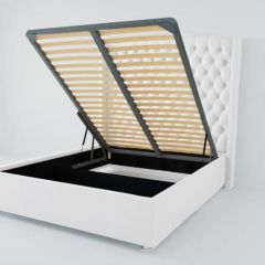 Кровать Берлин ЛЮКС с ПМ 1200 (экокожа белая) в Миассе - miass.mebel24.online | фото