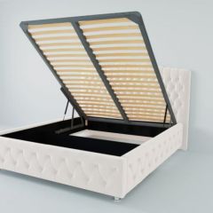 Кровать Нягань с ПМ 1200 (экокожа белая) в Миассе - miass.mebel24.online | фото